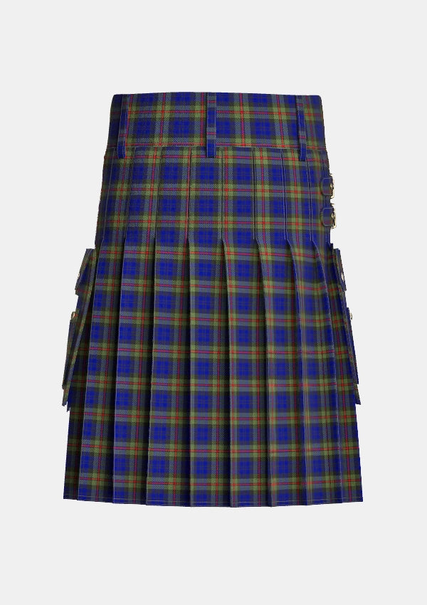 Utility_MacKinlay_Tartan_218_kilt_back_image_with_pleated_design_and_adjustable_buckles_for_men