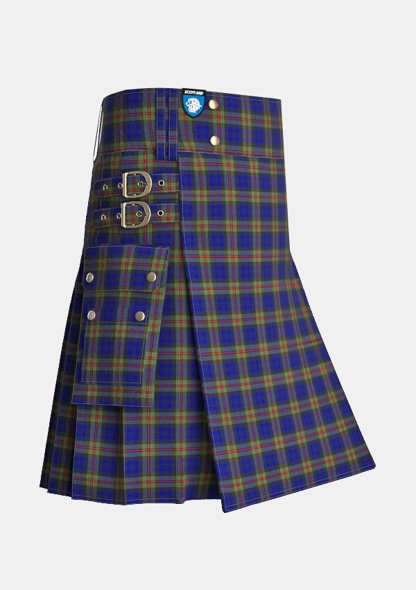 Utility_MacKinlay_Tartan_218_kilt_side_image_with_pleated_design_and_adjustable_buckles_for_men