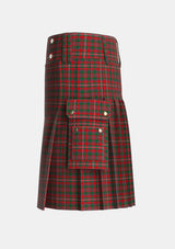 Utility_MacKinnon_1810_Tartan_541_kilt_left_image_with_pleated_design_and_adjustable_buckles_for_men