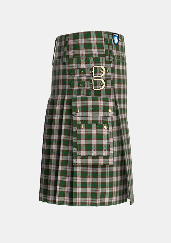 Utility_MacKinnon_Dress_Tartan_921_kilt_right_image_with_pleated_design_and_adjustable_buckles_for_men