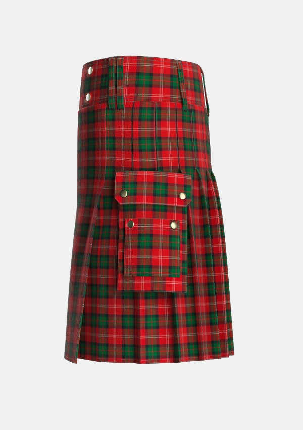 Utility_MacKintosh_1842_Tartan_1842_kilt_left_image_with_pleated_design_and_adjustable_buckles_for_men