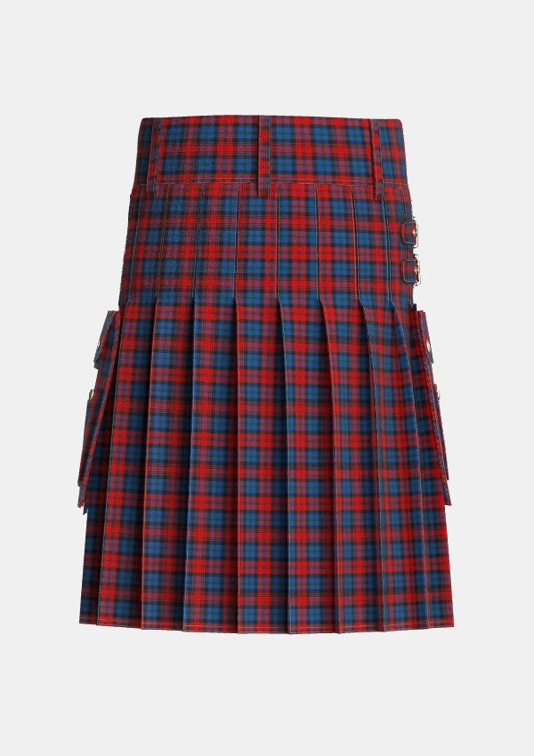 Utility_MacLachlan_2_Tartan_1594_kilt_back_image_with_pleated_design_and_adjustable_buckles_for_men