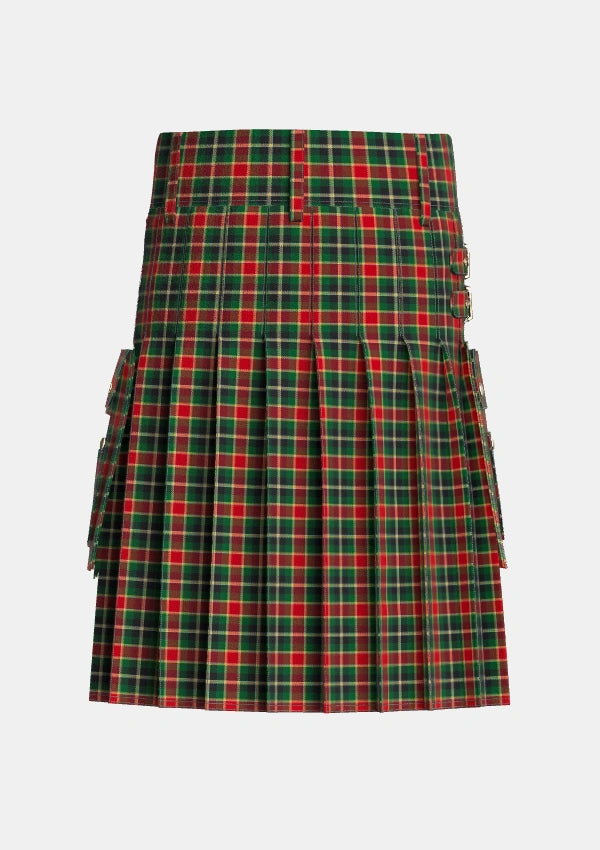 Utility_MacLachlan_3_Tartan_1710_kilt_back_image_with_pleated_design_and_adjustable_buckles_for_men