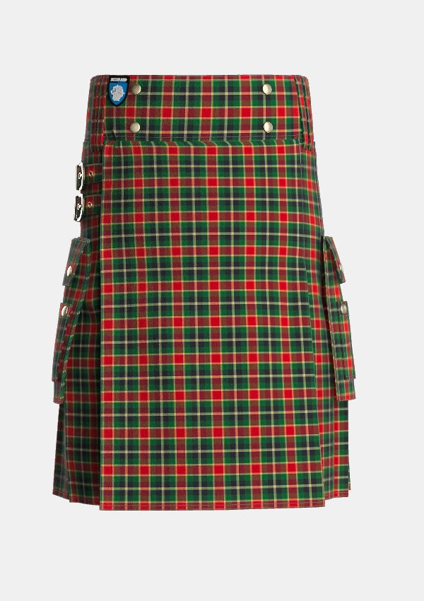 Utility_MacLachlan_3_Tartan_1710_kilt_front_image_with_pleated_design_and_adjustable_buckles_for_men
