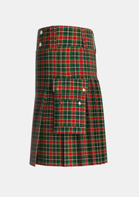 Utility_MacLachlan_3_Tartan_1710_kilt_left_image_with_pleated_design_and_adjustable_buckles_for_men