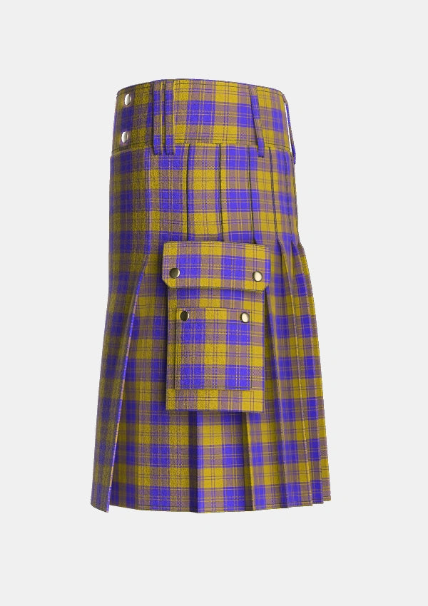 Utility_MacLachlan_5_Tartan_6272_kilt_left_image_with_pleated_design_and_adjustable_buckles_for_men