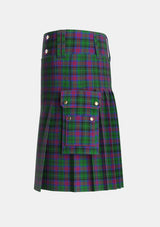 Utility_MacLachlan_Hunting_Tartan_775_kilt_left_image_with_pleated_design_and_adjustable_buckles_for_men