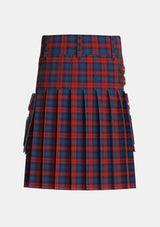 Utility_MacLachlan_Two_Tartan_732_kilt_back_image_with_pleated_design_and_adjustable_buckles_for_men