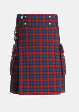 Utility_MacLachlan_Two_Tartan_732_kilt_front_image_with_pleated_design_and_adjustable_buckles_for_men
