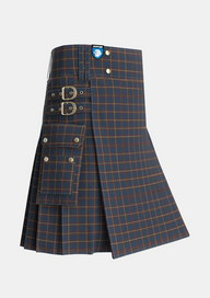 Utility_MacLaine_of_Lochbuie_Hunting_Tartan_491_kilt_side_image_with_pleated_design_and_adjustable_buckles_for_men