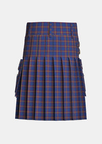 Utility_MacLaine_of_Lochbuie_Tartan_487_kilt_back_image_with_pleated_design_and_adjustable_buckles_for_men
