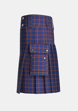 Utility_MacLaine_of_Lochbuie_Tartan_487_kilt_left_image_with_pleated_design_and_adjustable_buckles_for_men