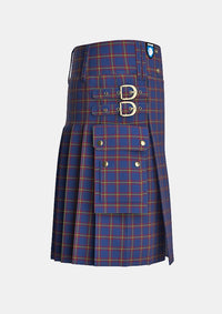 Utility_MacLaine_of_Lochbuie_Tartan_487_kilt_right_image_with_pleated_design_and_adjustable_buckles_for_men