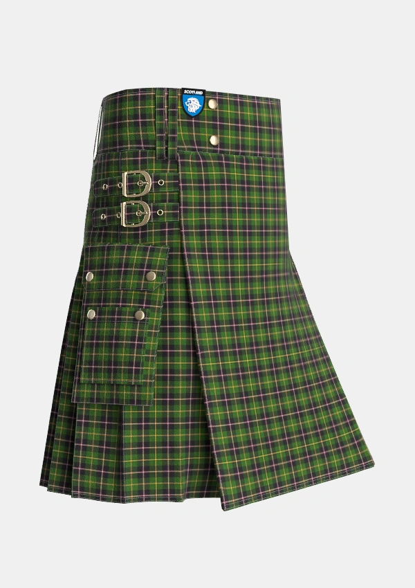 Utility_MacLamroc_Tartan_2591_kilt_side_image_with_pleated_design_and_adjustable_buckles_for_men