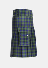Utility_MacLaren_2_Tartan_342_kilt_left_image_with_pleated_design_and_adjustable_buckles_for_men