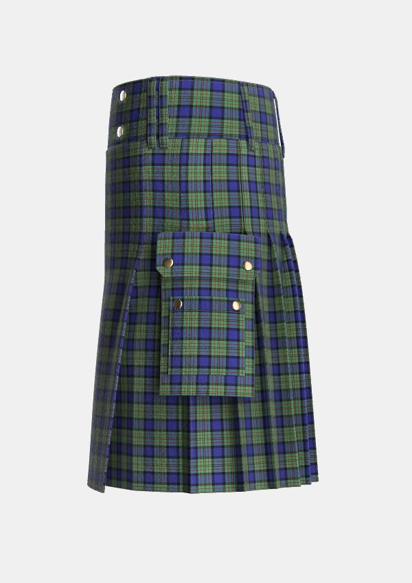 Utility_MacLaren_2_Tartan_342_kilt_left_image_with_pleated_design_and_adjustable_buckles_for_men