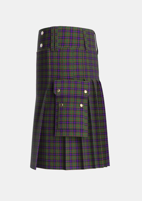 Utility_MacLaren_Regent_Tartan_343_kilt_left_image_with_pleated_design_and_adjustable_buckles_for_men