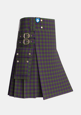 Utility_MacLaren_Regent_Tartan_343_kilt_side_image_with_pleated_design_and_adjustable_buckles_for_men
