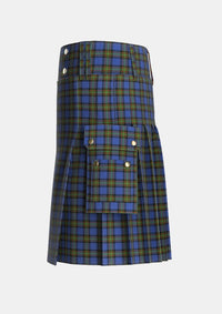 Utility_MacLaurin_of_Brioch_Tartan_344_kilt_left_image_with_pleated_design_and_adjustable_buckles_for_men