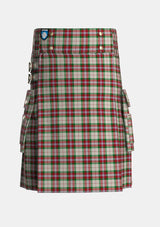 Utility_MacLean_Dress_Tartan_1686_kilt_front_image_with_pleated_design_and_adjustable_buckles_for_men