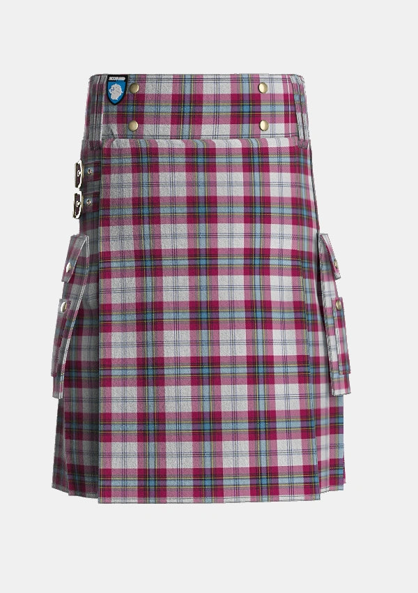 Utility_MacLean_of_Duart_Dress_4_Tartan_59_kilt_front_image_with_pleated_design_and_adjustable_buckles_for_men