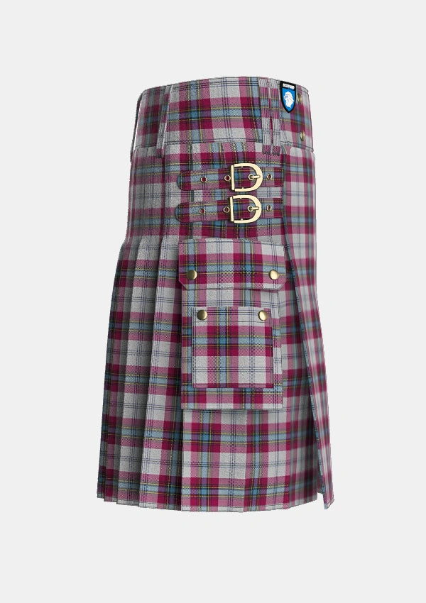 Utility_MacLean_of_Duart_Dress_4_Tartan_59_kilt_right_image_with_pleated_design_and_adjustable_buckles_for_men