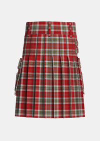 Utility_MacLean_of_Duart_Dress_Red_Tartan_1298_kilt_back_image_with_pleated_design_and_adjustable_buckles_for_men