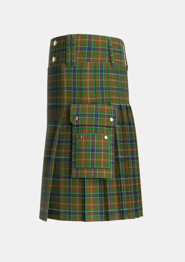 Utility_MacLean_of_Kingairloch_Personal_Tartan_61_kilt_left_image_with_pleated_design_and_adjustable_buckles_for_men