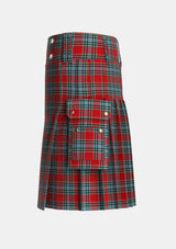 Utility_MacLeay_Tartan_3437_kilt_left_image_with_pleated_design_and_adjustable_buckles_for_men