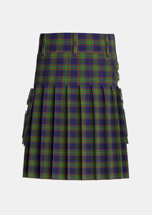 Utility_MacLeish_Tartan_5689_kilt_back_image_with_pleated_design_and_adjustable_buckles_for_men
