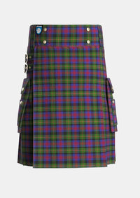 Utility_MacLennan_2_Tartan_1429_kilt_front_image_with_pleated_design_and_adjustable_buckles_for_men