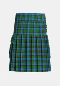 Utility_MacLeod_of_Assynt_Tartan_1582_kilt_back_image_with_pleated_design_and_adjustable_buckles_for_men