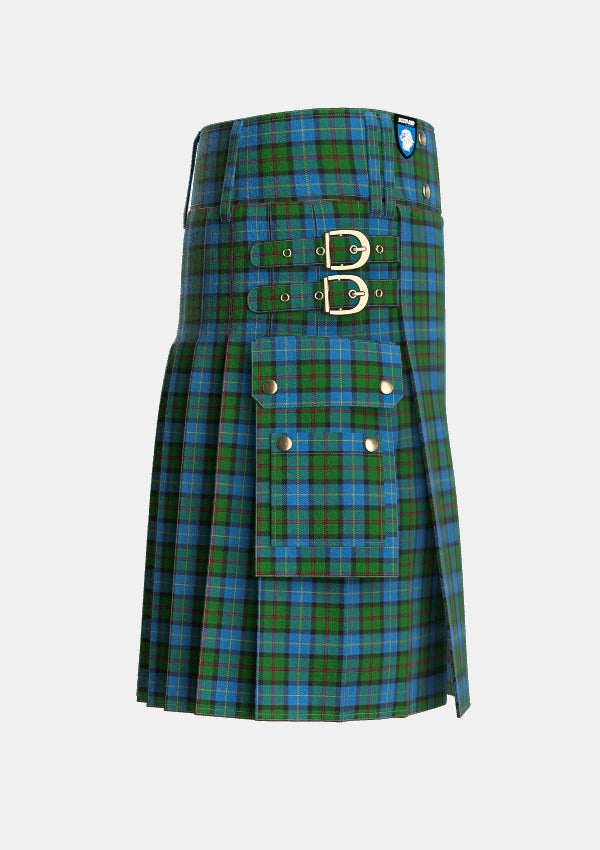 Utility_MacLeod_of_Assynt_Tartan_1582_kilt_right_image_with_pleated_design_and_adjustable_buckles_for_men