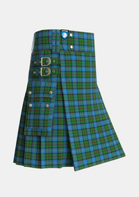 Utility_MacLeod_of_Assynt_Tartan_1582_kilt_side_image_with_pleated_design_and_adjustable_buckles_for_men
