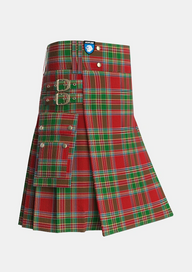 Utility_MacLeod_of_Gesto_1_Tartan_1258_kilt_side_image_with_pleated_design_and_adjustable_buckles_for_men