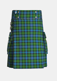 Utility_MacLeod_of_Skye_Tartan_263_kilt_front_image_with_pleated_design_and_adjustable_buckles_for_men