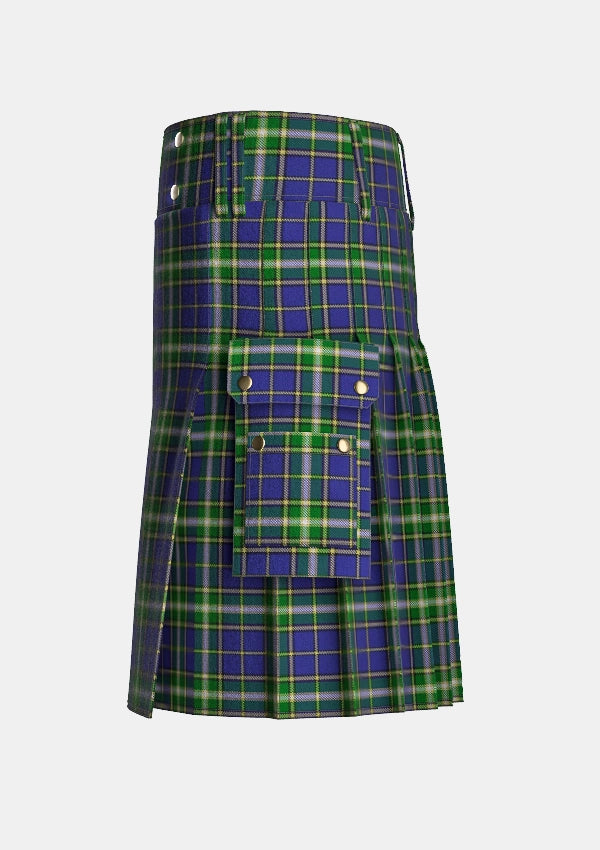 Utility_MacManus_Tartan_6753_kilt_left_image_with_pleated_design_and_adjustable_buckles_for_men