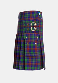 Utility_MacMichael_Tartan_2063_kilt_right_image_with_pleated_design_and_adjustable_buckles_for_men