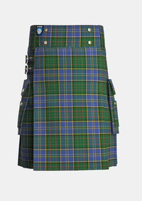 Utility_MacMillan_Hunting_Tartan_667_kilt_front_image_with_pleated_design_and_adjustable_buckles_for_men