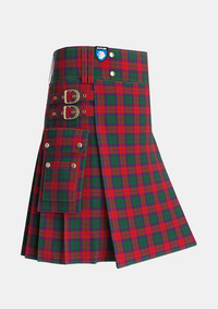 Utility_MacNab_1950_Trade_Version_Tartan_410_kilt_side_image_with_pleated_design_and_adjustable_buckles_for_men