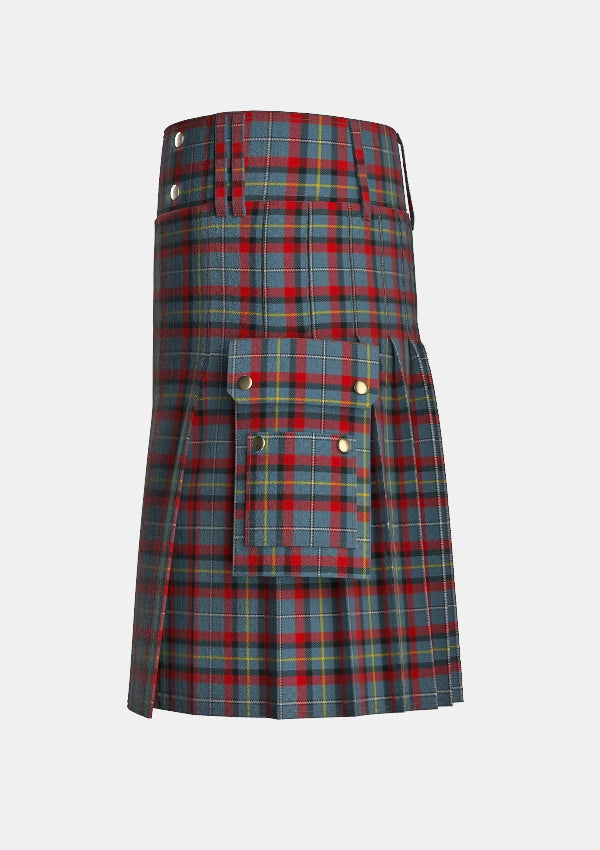 Utility_MacNamara_Tartan_6432_kilt_left_image_with_pleated_design_and_adjustable_buckles_for_men