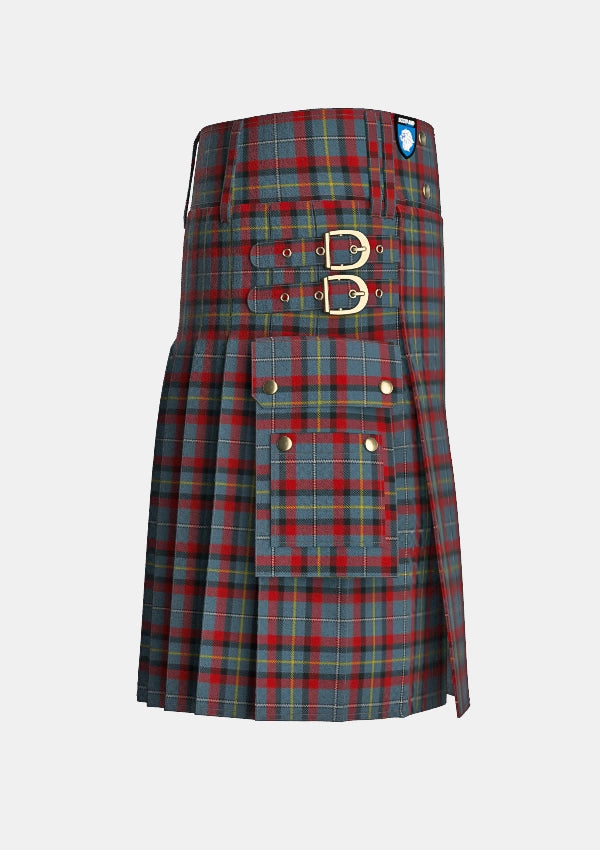 Utility_MacNamara_Tartan_6432_kilt_right_image_with_pleated_design_and_adjustable_buckles_for_men