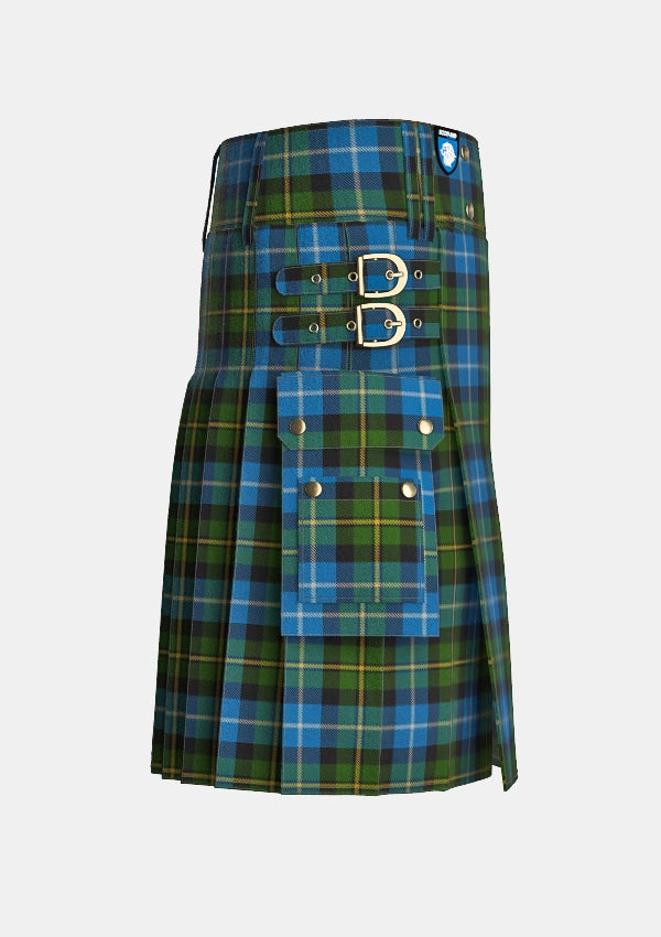 Utility_MacNeil_of_Barra_Tartan_1767_kilt_right_image_with_pleated_design_and_adjustable_buckles_for_men