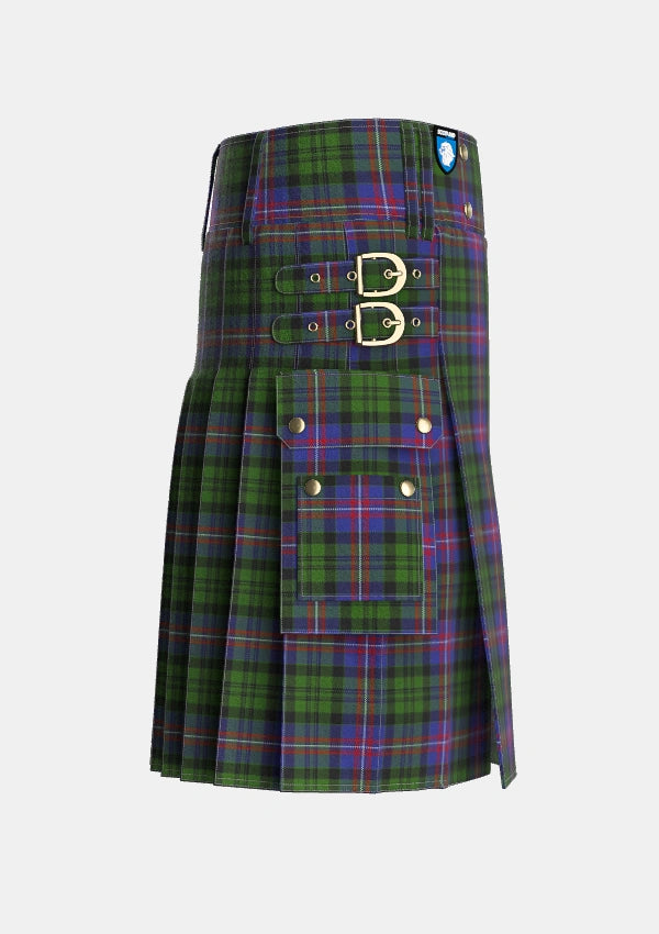 Utility_MacNeil_of_Colonsay_2_Tartan_804_kilt_right_image_with_pleated_design_and_adjustable_buckles_for_men