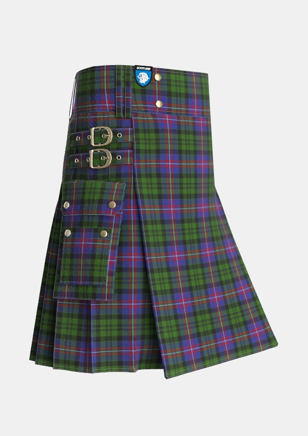 Utility_MacNeil_of_Colonsay_2_Tartan_804_kilt_side_image_with_pleated_design_and_adjustable_buckles_for_men