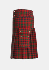 Utility_MacNicol_Nicolson_W_A_Smith_Tartan_871_kilt_left_image_with_pleated_design_and_adjustable_buckles_for_men