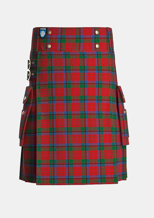 Utility_MacNicol_Tartan_498_kilt_front_image_with_pleated_design_and_adjustable_buckles_for_men