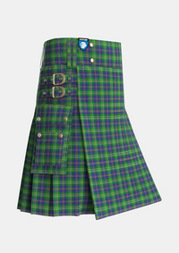 Utility_MacOrrell_Tartan_672_kilt_side_image_with_pleated_design_and_adjustable_buckles_for_men