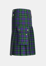 Utility_MacPhail_Hunting_Tartan_2158_kilt_left_image_with_pleated_design_and_adjustable_buckles_for_men