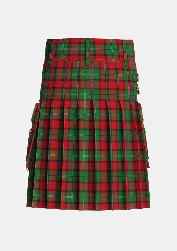 Utility_MacPhail_Tartan_1031_kilt_back_image_with_pleated_design_and_adjustable_buckles_for_men